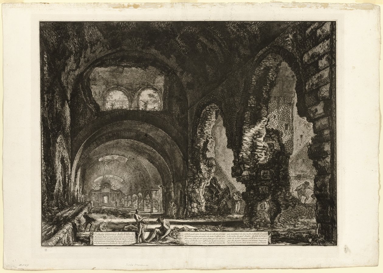 Vue intérieure de la villa de Mécène, des Vues de Rome - Giovanni Battista Piranesi