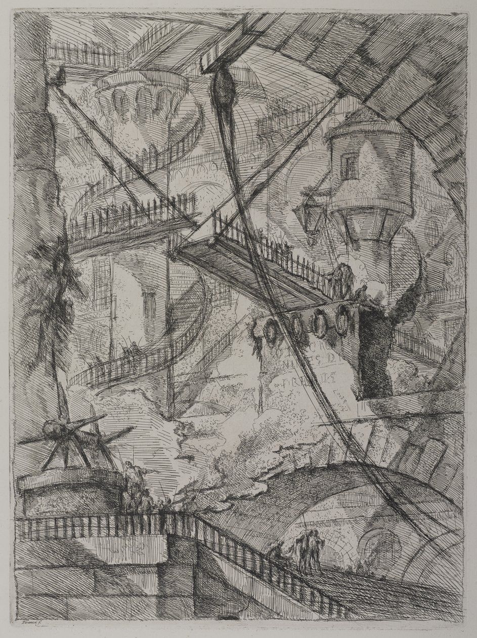 Invenzioni Capric di Carceri; Hind 7, premier état de trois, vers 1749 - Giovanni Battista Piranesi