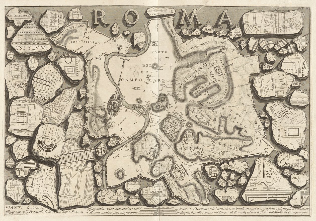 Pianta de Roma disegnata colla situazione di tutti i monumenti antichi - Giovanni Battista Piranesi