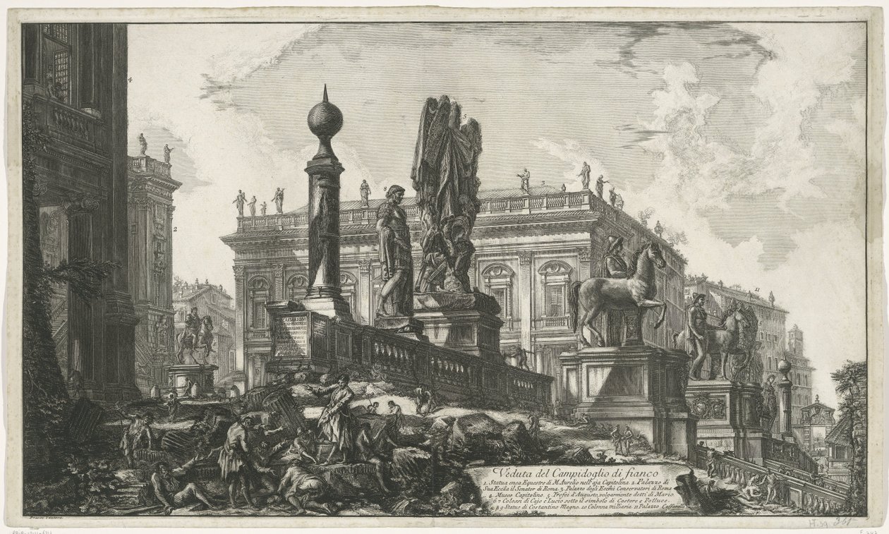 Piazza del Campidoglio vue de côté - Giovanni Battista Piranesi