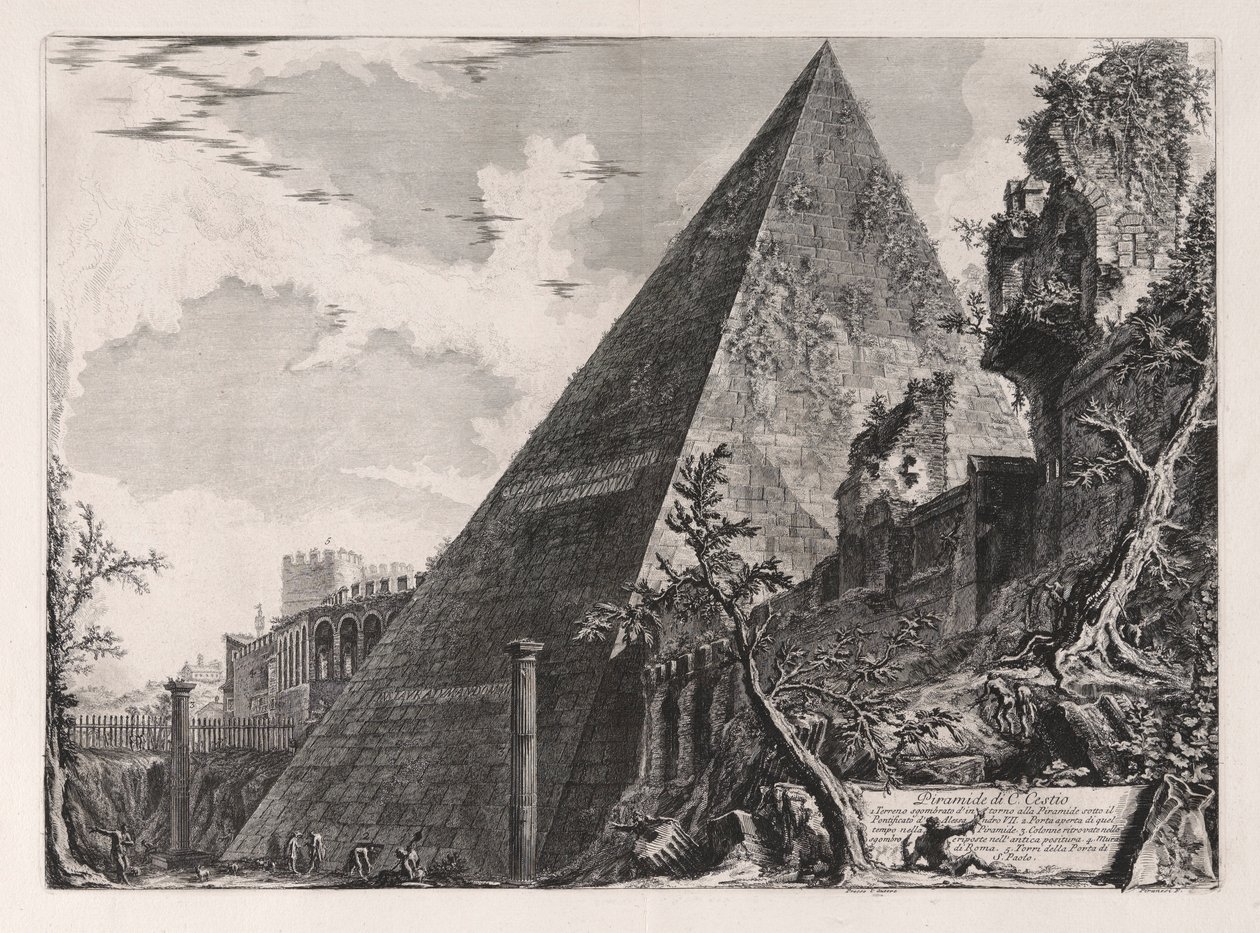 Piramide di C. Cestio (Pyramide de Caius Cestius), de Vedute di Roma (Vues de Rome) - Giovanni Battista Piranesi
