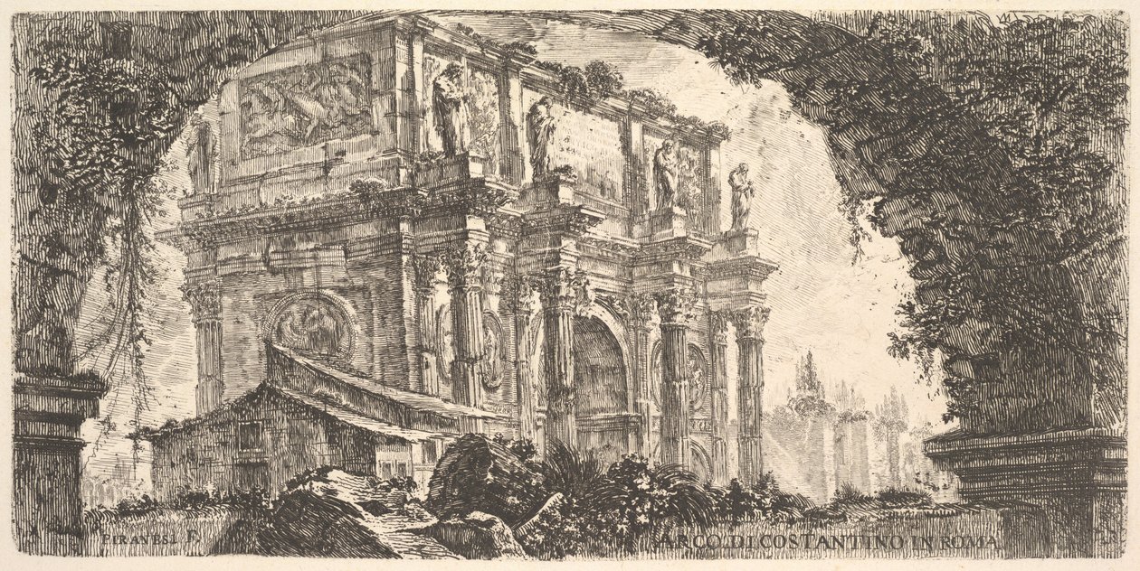 Planche 9 : Arc de Constantin à Rome, tiré de « Antichità Romane de