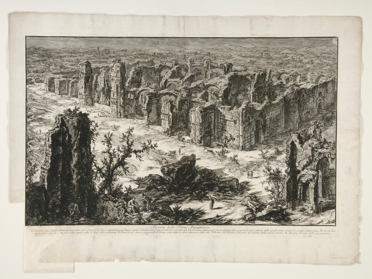 Ruines des thermes antoniniens, de Vedute di Roma - Giovanni Battista Piranesi