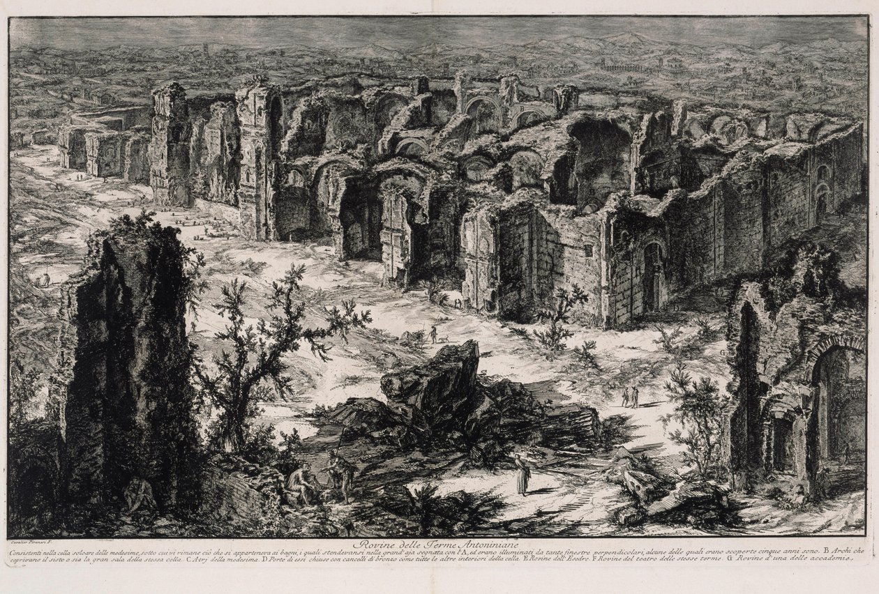 Ruines des thermes de Caracalla (tiré de : Vedute di Roma) - Giovanni Battista Piranesi