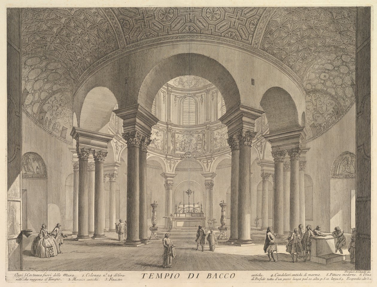 S. Constanza erronément appelé Temple de Bacchus Veduta interna del Sepolcro di S..., ca. 1756 - Giovanni-Battista Piranesi