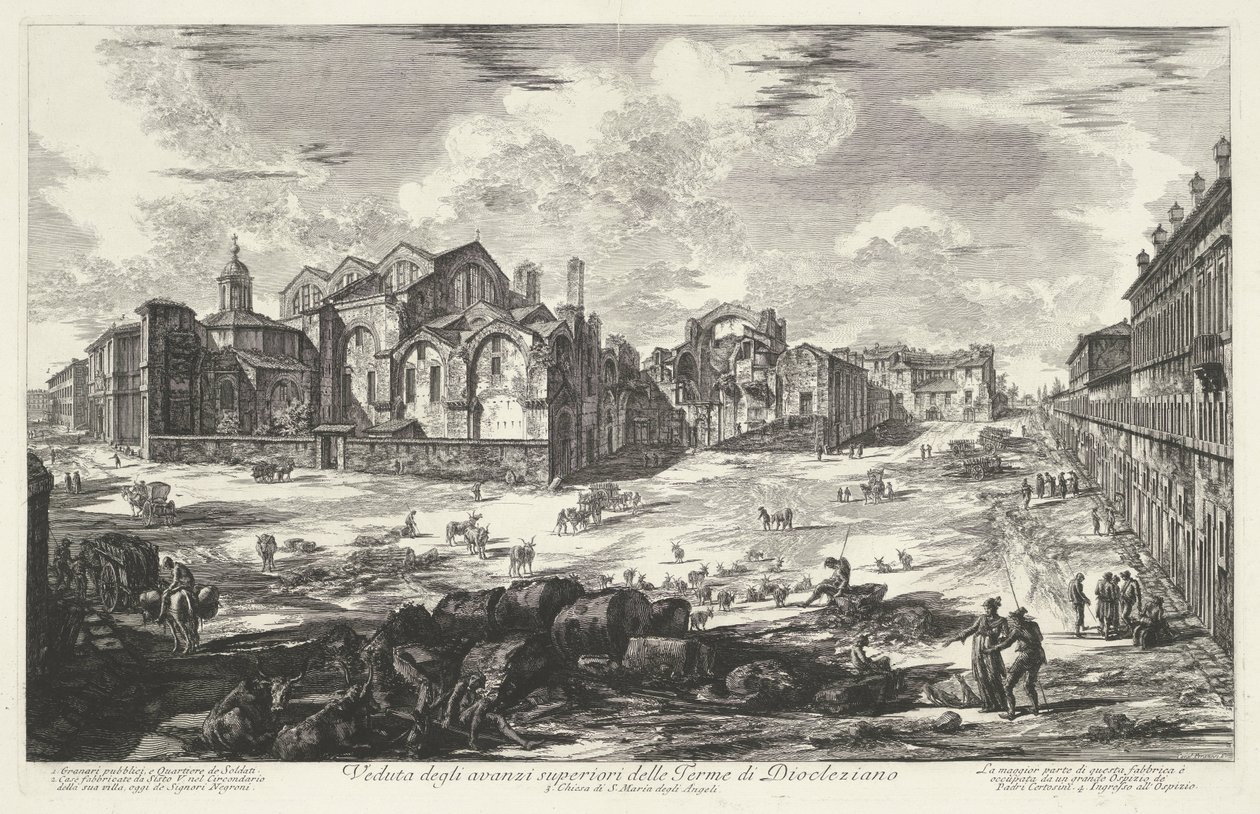 Thermes de Dioclétien à Rome (série Vues de Rome) - Giovanni Battista Piranesi