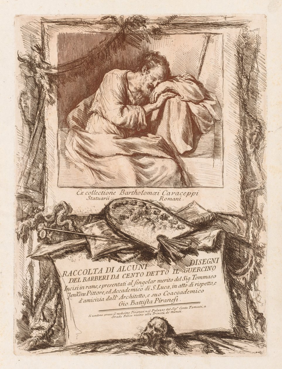 Page de titre de Raccolta di alcuni disegni del Barberi da Cento Ietto il Gerucino - Giovanni Battista Piranesi