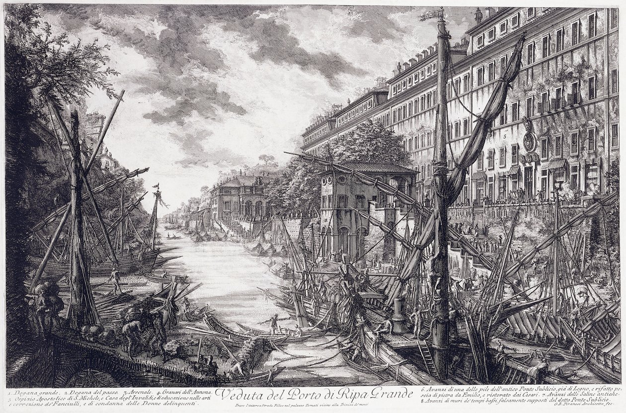Veduta del Porto di Ripa Grande, c.1760 - Giovanni Battista Piranesi