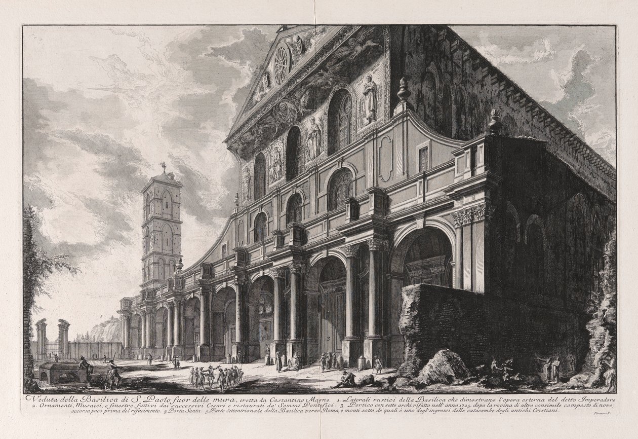 Veduta della Basilica di S. Paolo fuor delle mura, eretta da Constantino Magno, de Vedute di Roma - Giovanni Battista Piranesi