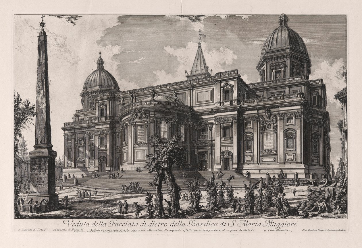 Vue de la façade arrière de la basilique de Santa Maria Maggiore, des Vues de Rome - Giovanni Battista Piranesi