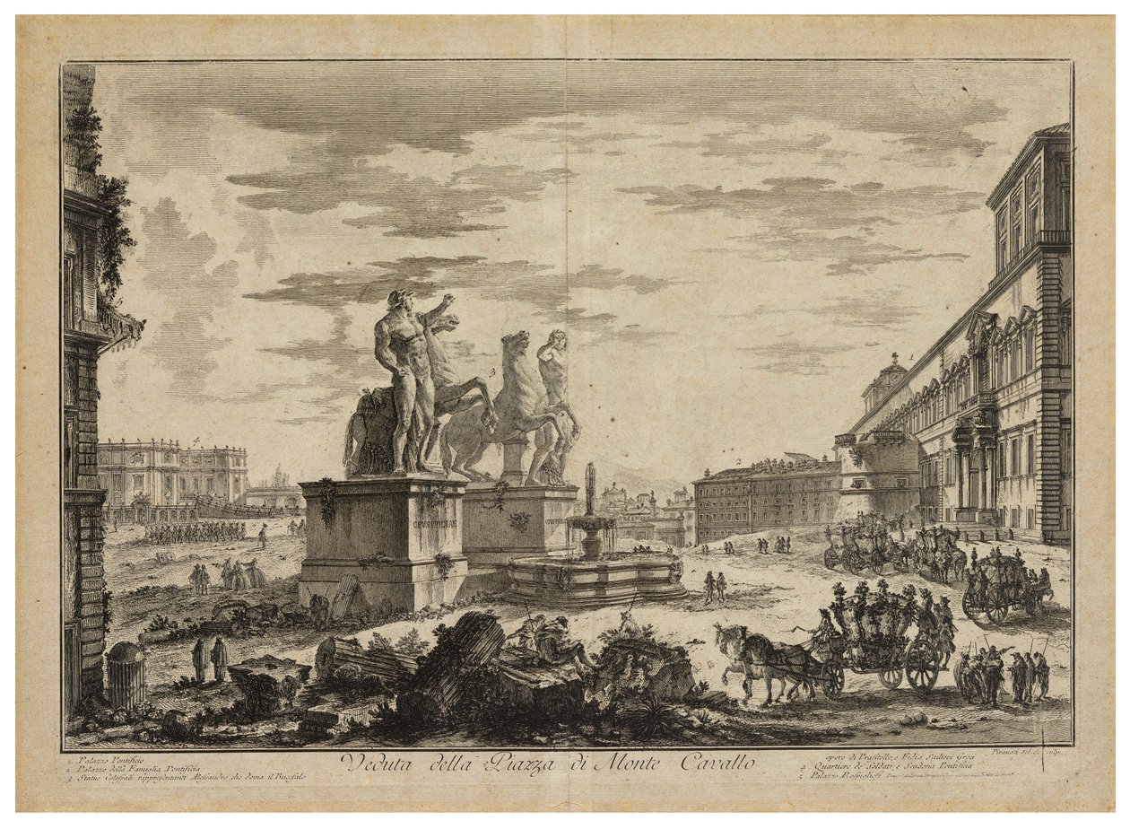 Veduta della Piazza di Monte Cavallo (del Quirinale) - Giovanni Battista Piranesi
