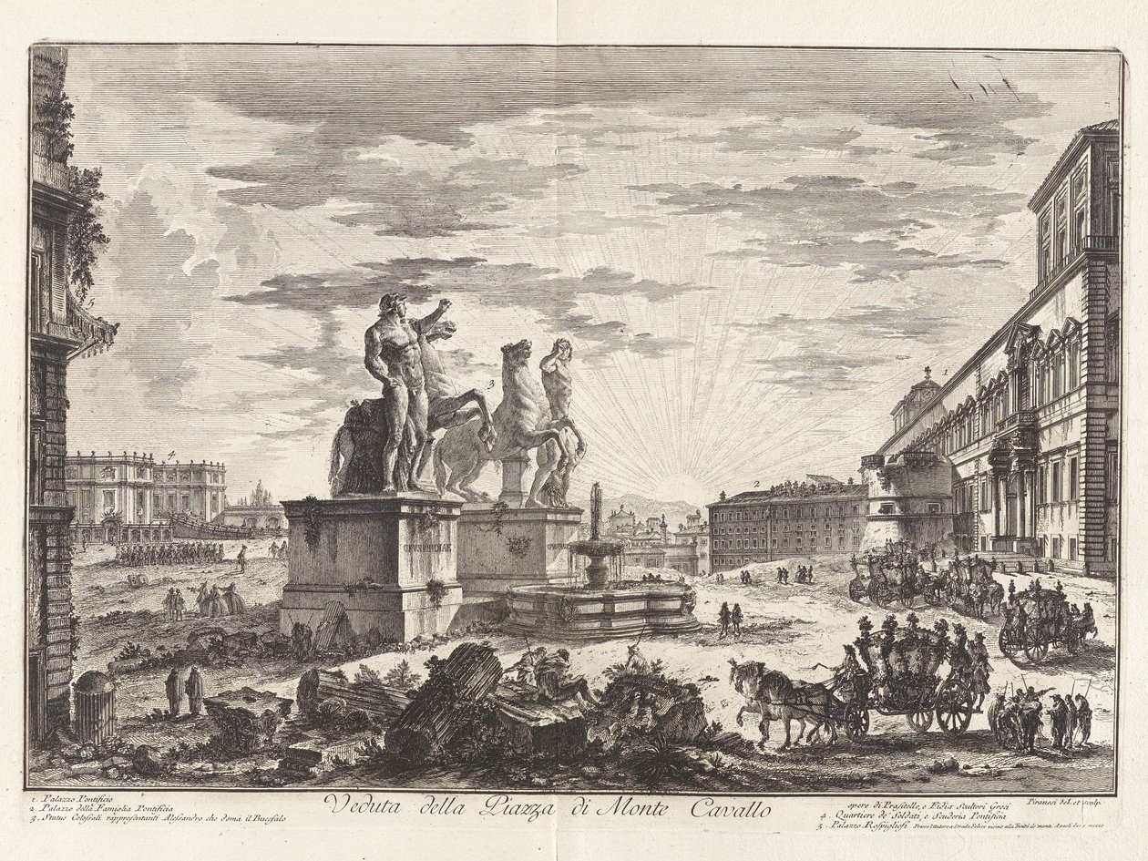 Vue de la Piazza di Monte Cavallo - Giovanni Battista Piranesi