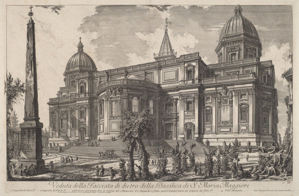 Vue de la façade arrière de la basilique Sainte-Marie-Majeure - Giovanni Battista Piranesi