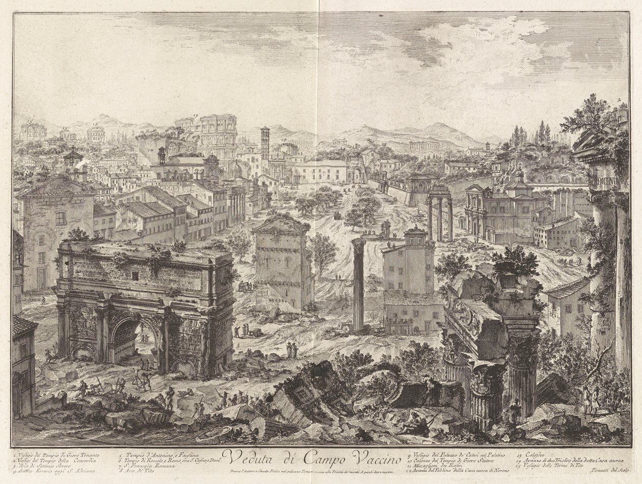 Vue du Campo Vaccino, de Vedute di Roma - Giovanni Battista Piranesi