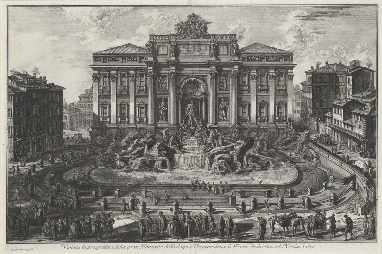 Vue en perspective de la grande fontaine de l