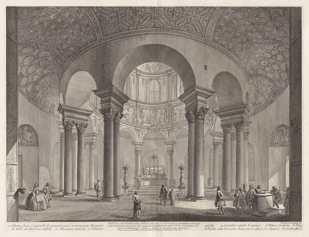 Vue intérieure du tombeau de sainte Constance, construit par Constantin le Grand et appelé à tort le temple de Bacchus, aujourd