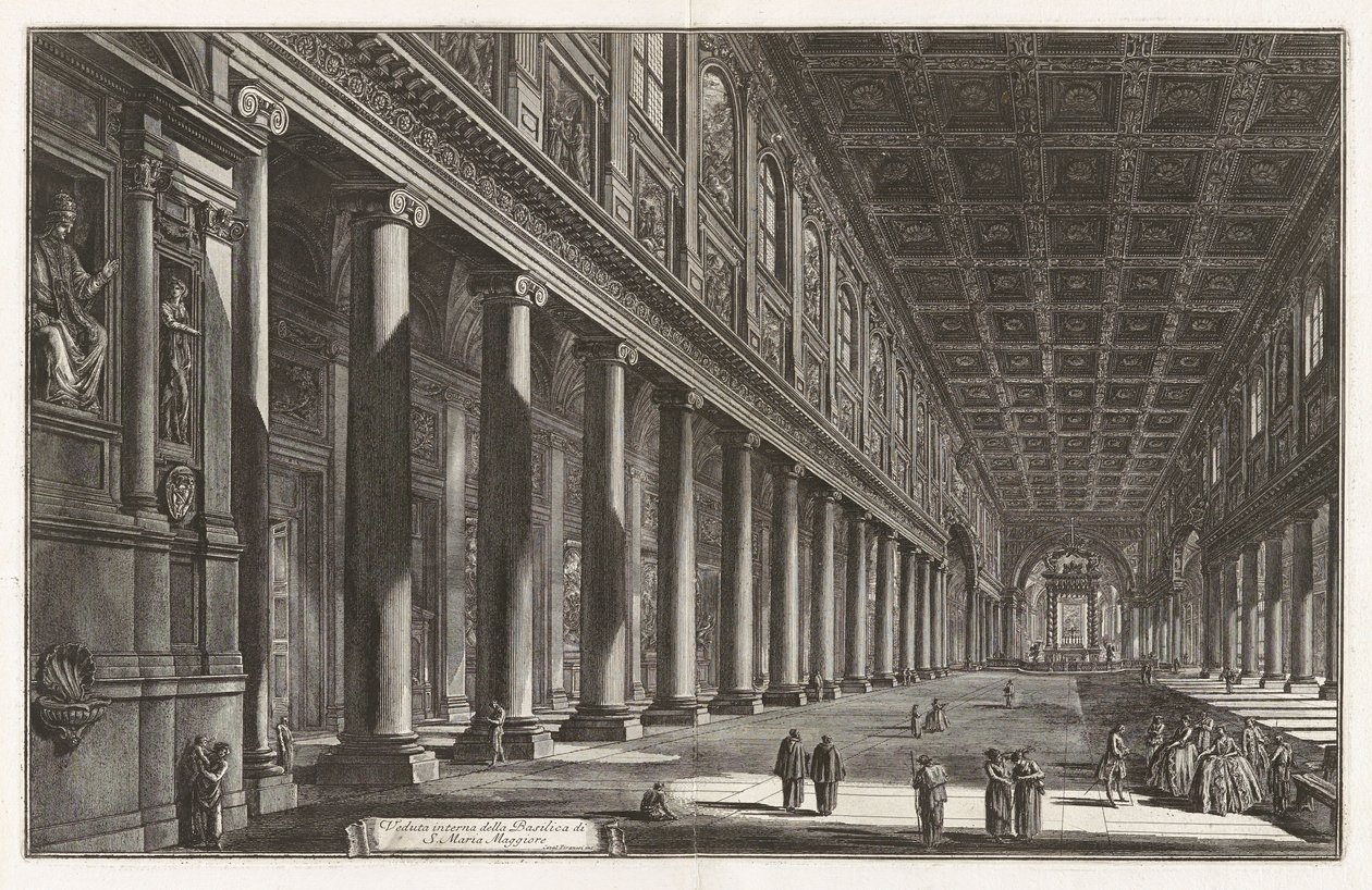 Vue intérieure de la basilique Sainte-Marie-Majeure, de Vedute di Roma (Vues de Rome) - Giovanni Battista Piranesi