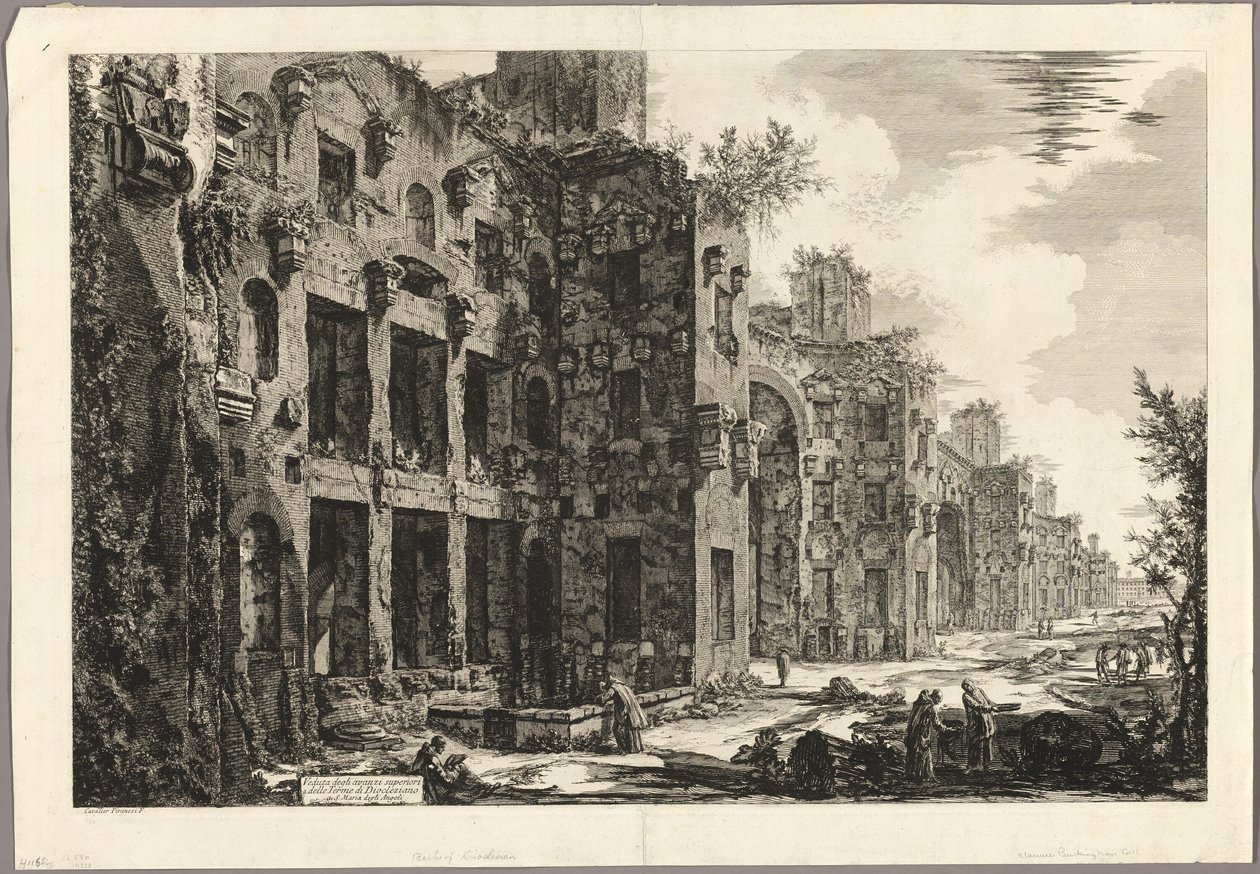 Vue des vestiges visibles des thermes de Dioclétien à S. Maria degli Angeli, de Vues de Rome - Giovanni Battista Piranesi