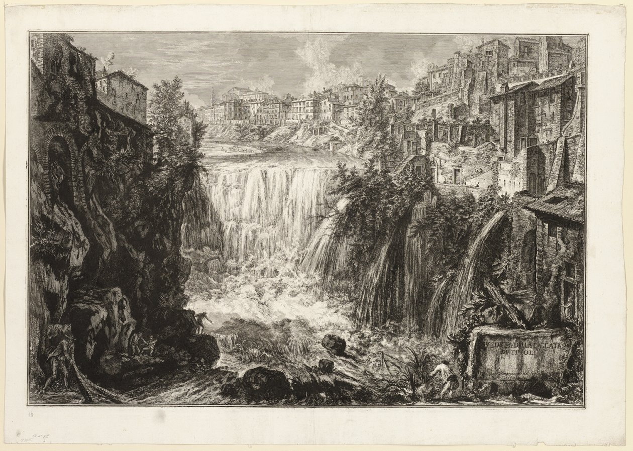 Vue de la grande cascade à Tivoli, de Vues de Rome - Giovanni Battista Piranesi