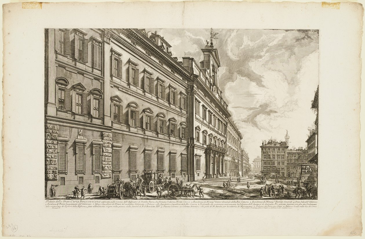 Vue du Palazzo di Montecitorio, de Vues de Rome - Giovanni Battista Piranesi