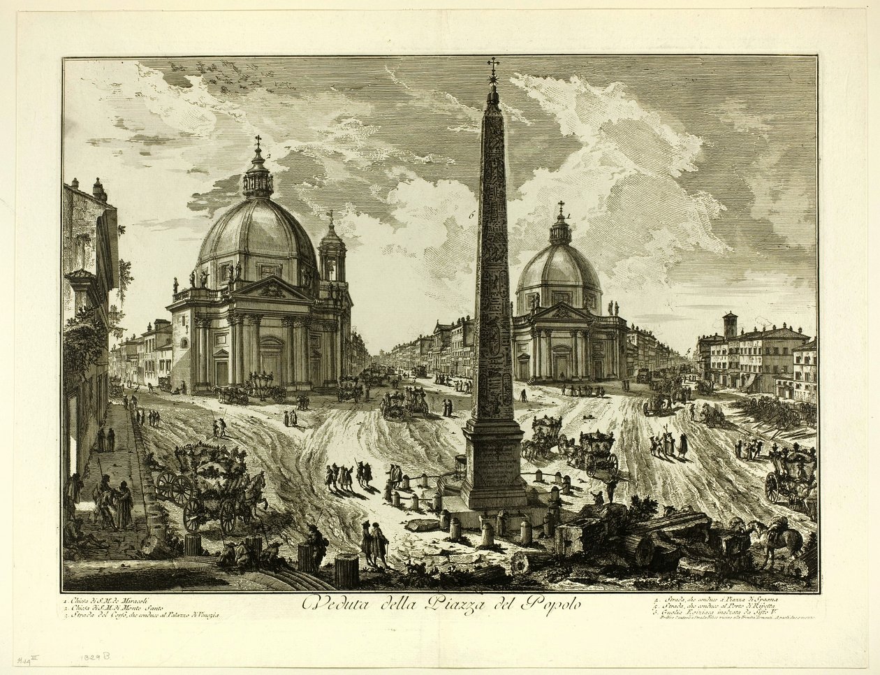 Vue de la Piazza del Popolo, des Vues de Rome - Giovanni Battista Piranesi