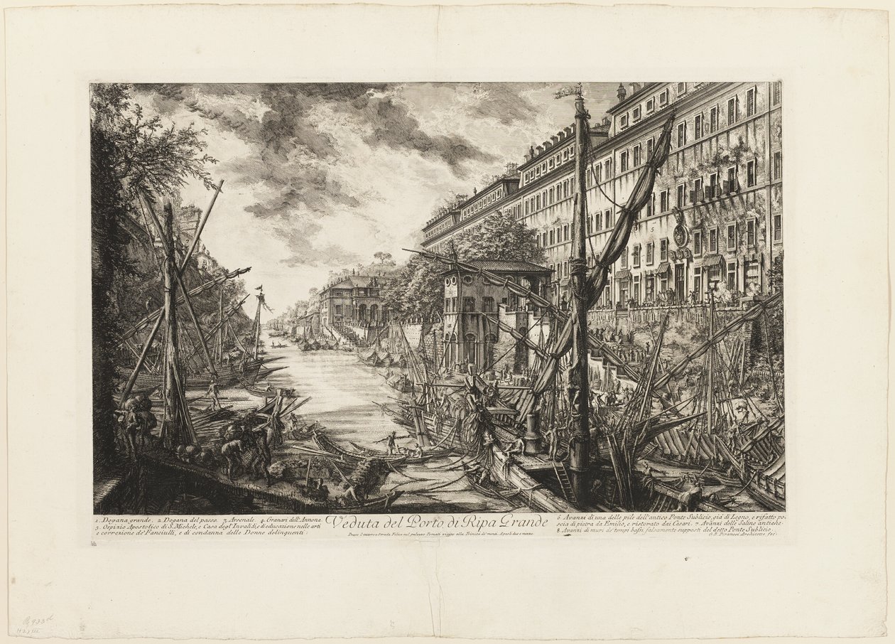 Vue du Port de Ripa Grande, de Vues de Rome - Giovanni Battista Piranesi