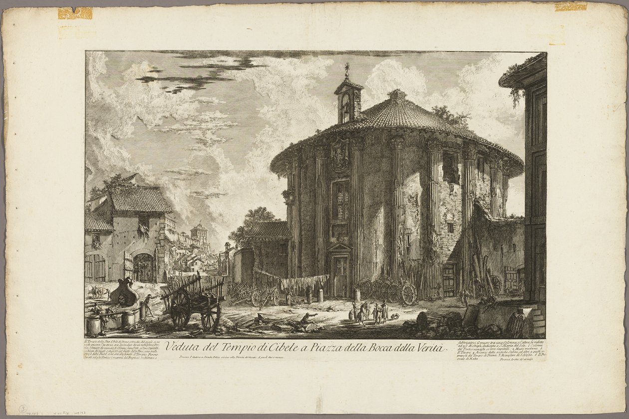 Vue du Temple de Cybèle sur la Piazza de la Bocca della Verità, des Vues de Rome - Giovanni Battista Piranesi