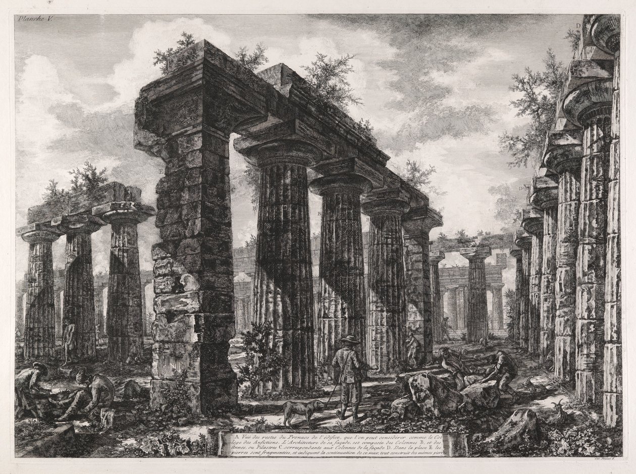 Vue des restes du Pronaos de l - Giovanni Battista Piranesi