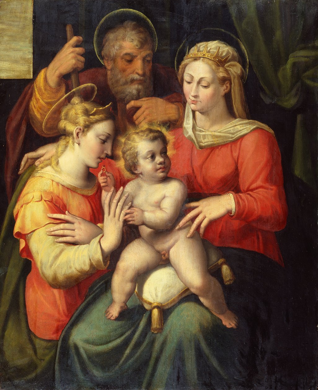 La Sainte Famille avec Sainte Catherine (huile sur panneau) - Giovanni Battista Ramenghi