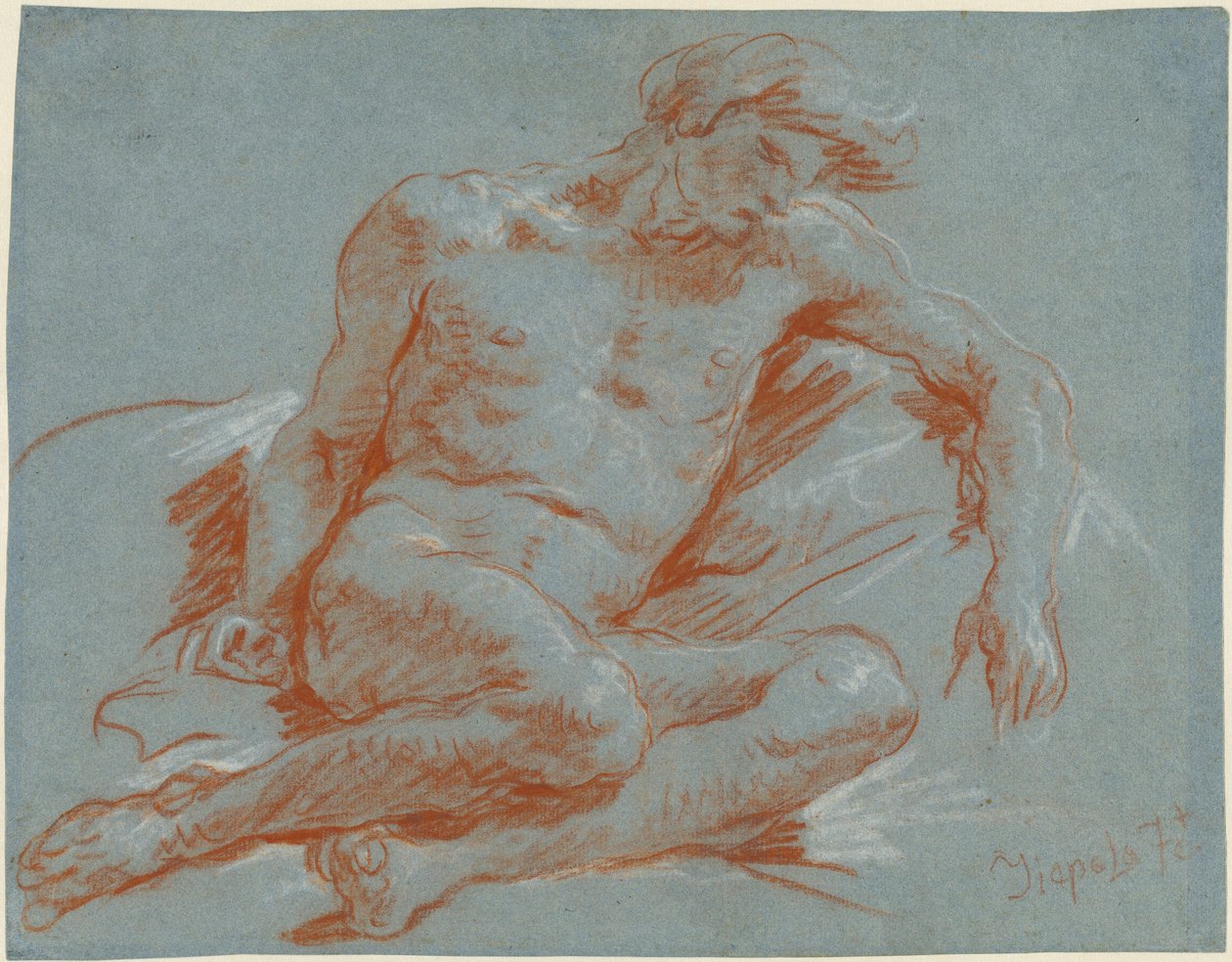 Un nu masculin assis - Giovanni Battista Tiepolo
