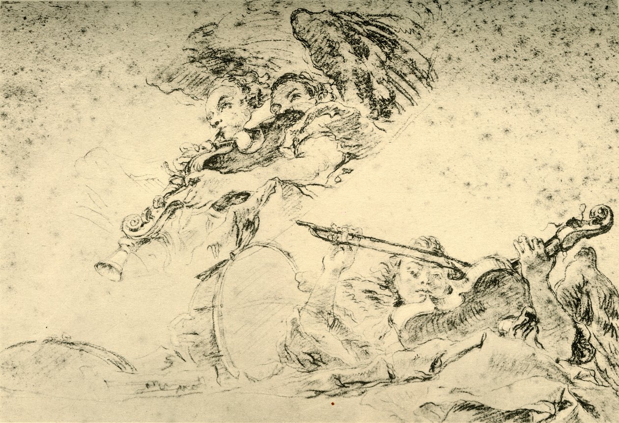 Anges jouant des instruments de musique - Giovanni Battista Tiepolo