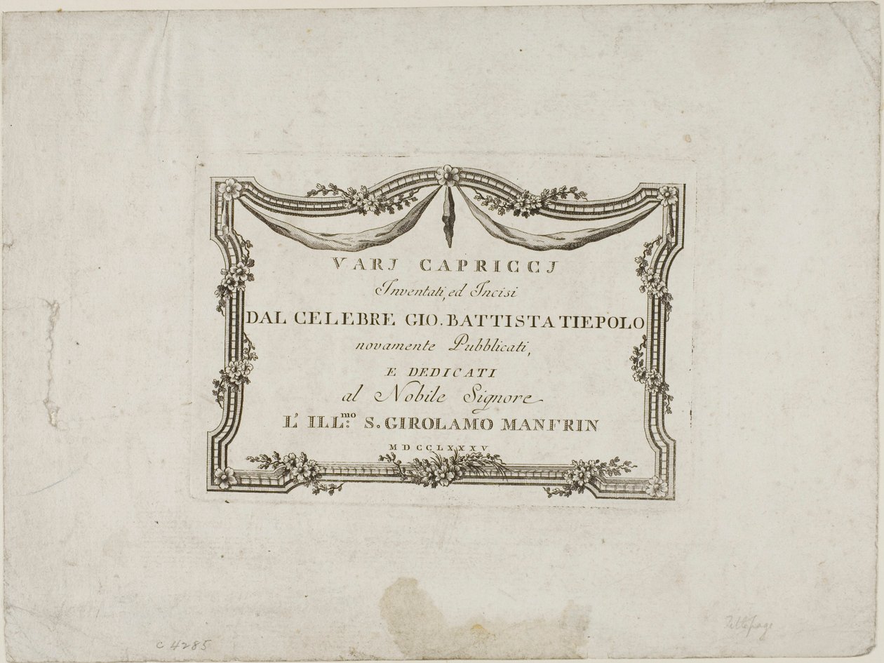 Frontispice de Capricci - Giovanni Battista Tiepolo