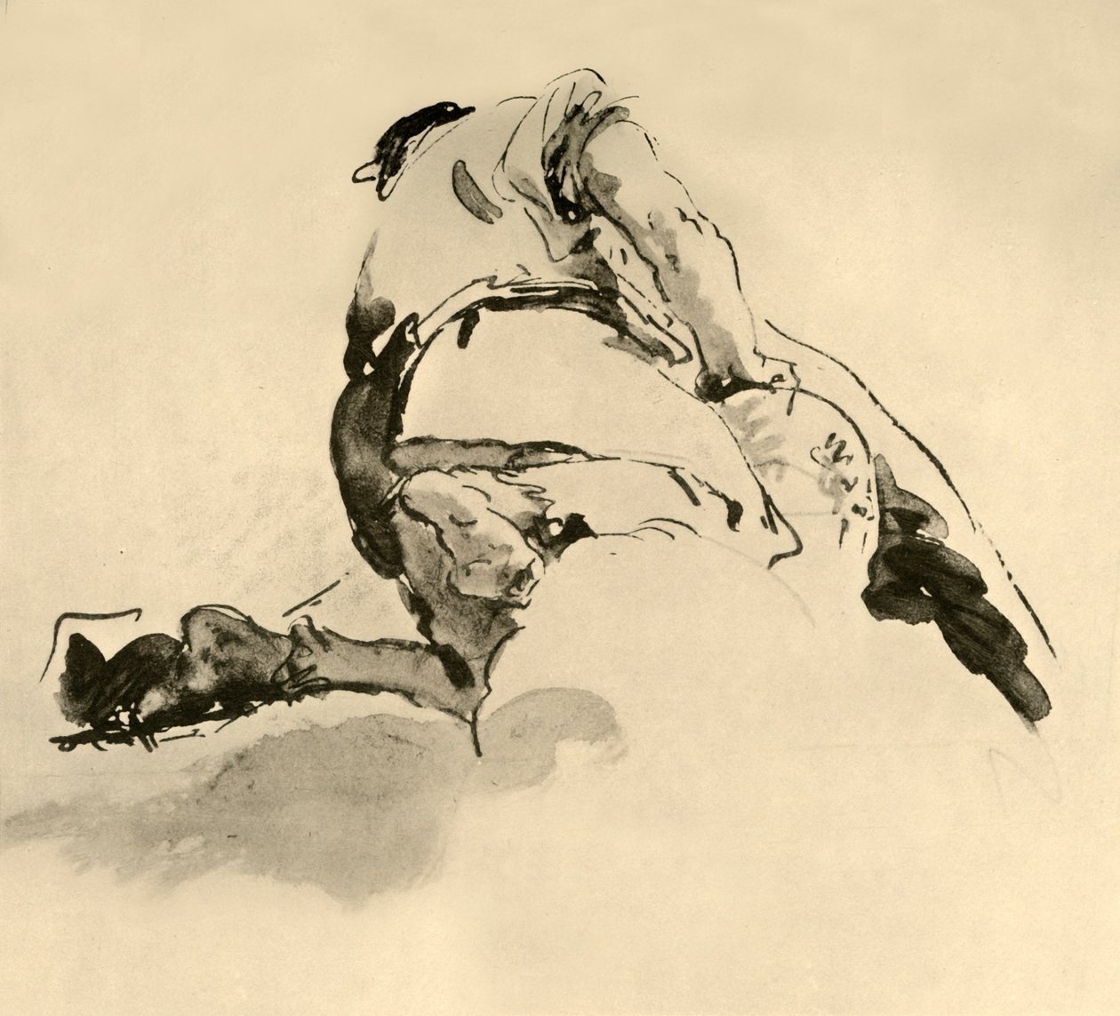 Figure agenouillée vue de dos, milieu du 18ème siècle, 1928 - Giovanni Battista Tiepolo