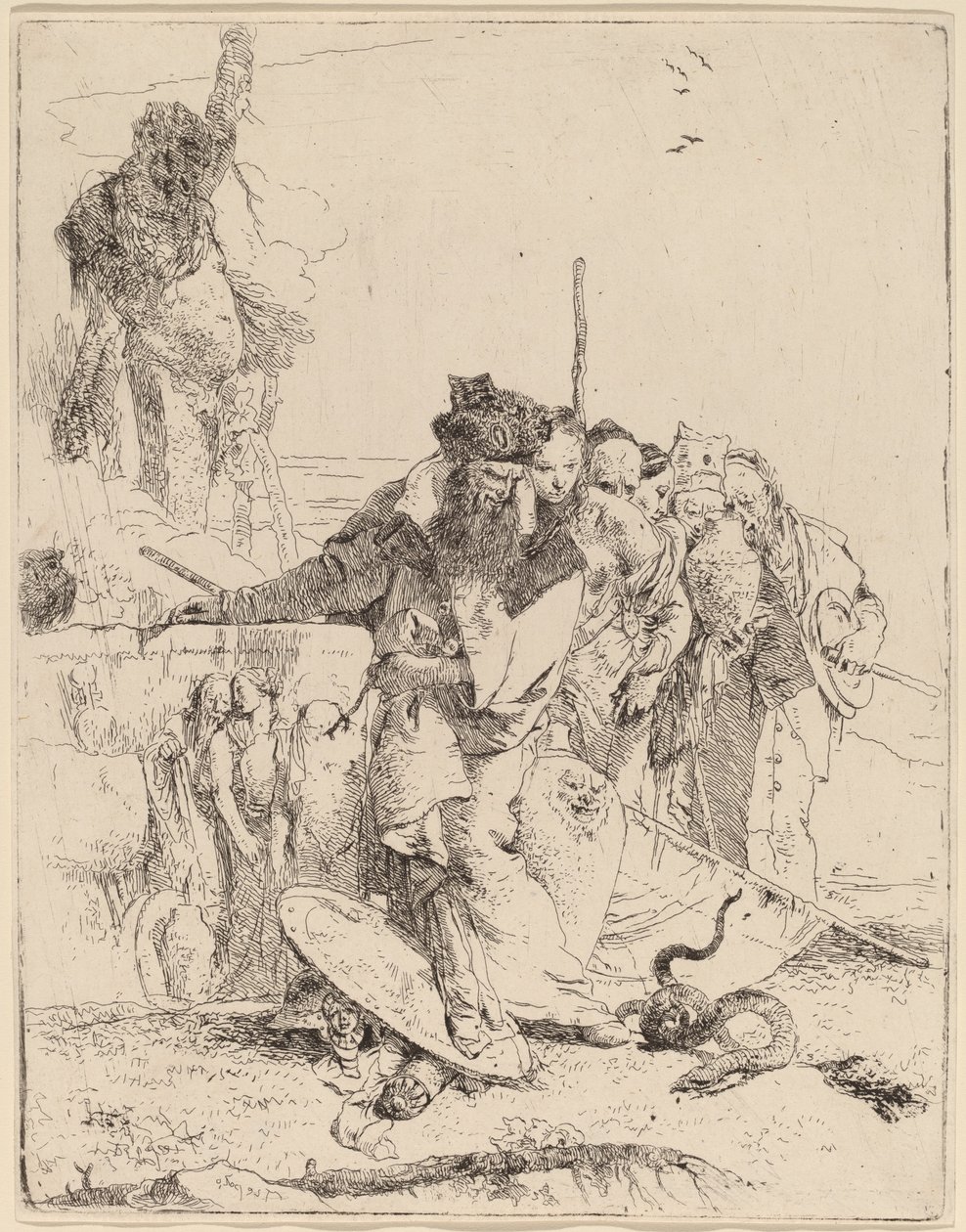 Magicien et autres regardant un serpent - Giovanni Battista Tiepolo