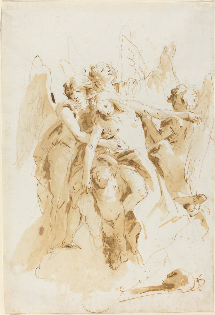 Sainte Marie-Madeleine soulevée par des anges - Giovanni Battista Tiepolo