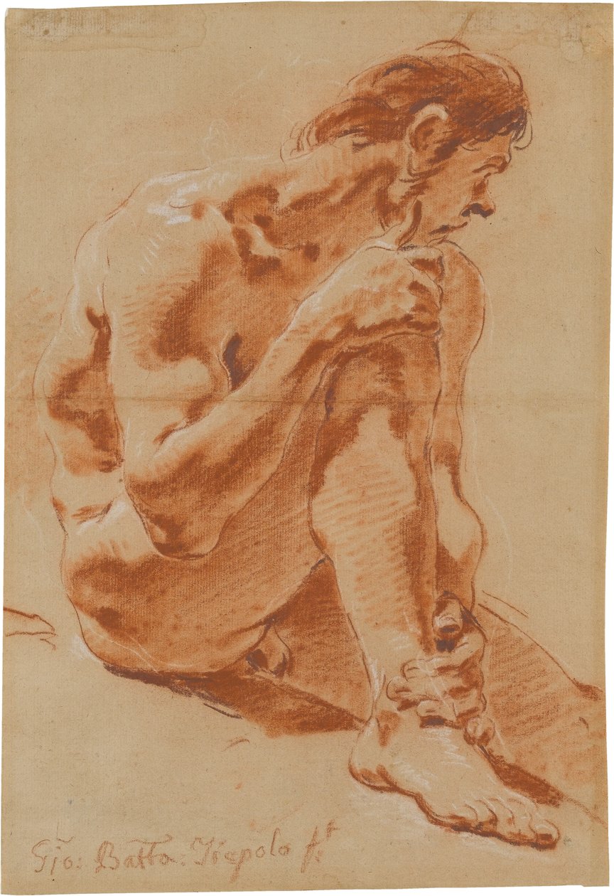 Nu masculin assis - Giovanni Battista Tiepolo