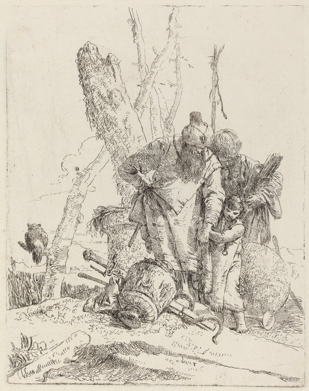 Deux Magiciens Turbanés et un Garçon - Giovanni Battista Tiepolo