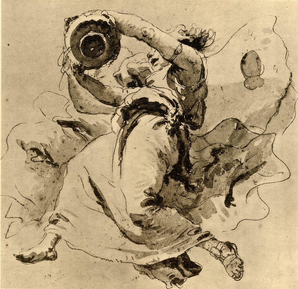 Deux génies tenant un pot, milieu du 18ème siècle, 1928 - Giovanni Battista Tiepolo