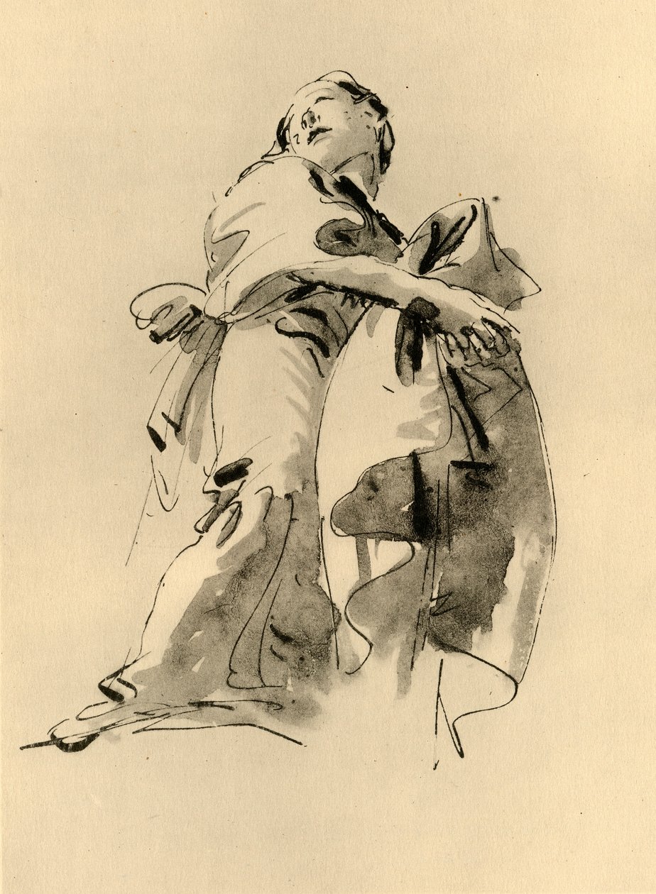 Femme se penchant vers la droite mais regardant en haut, milieu du 18e siècle, 1928 - Giovanni Battista Tiepolo