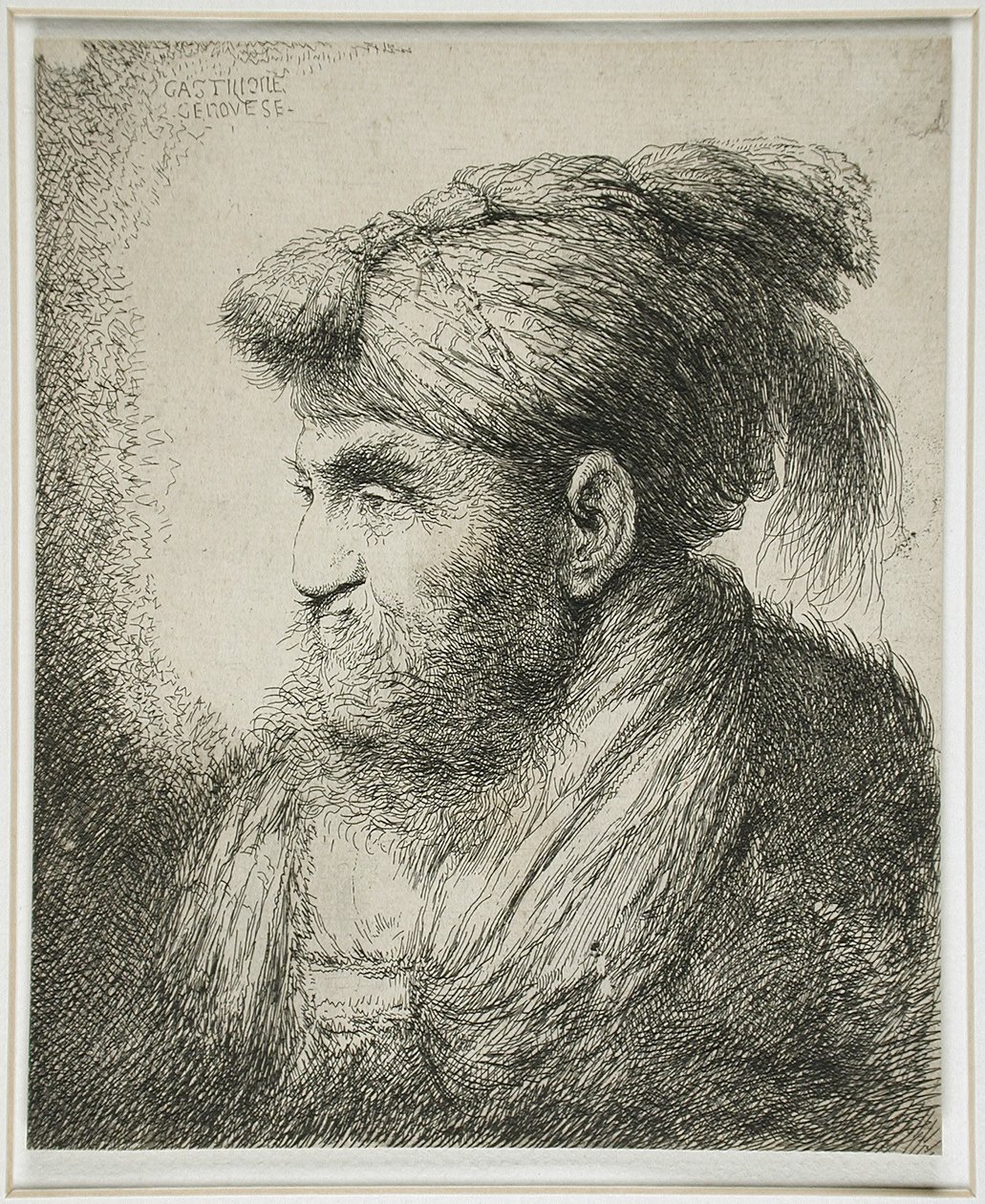 Homme barbu portant un turban, 1647-51 - Giovanni Benedetto Castiglione