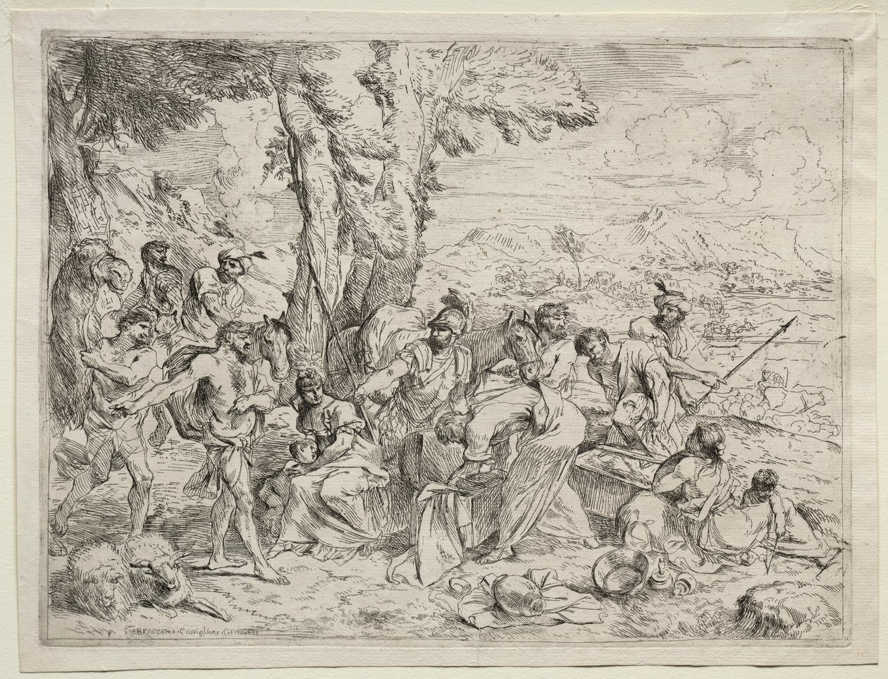 Laban cherchant des idoles dans les bagages de Rachel, vers 1635 - Giovanni Benedetto Castiglione
