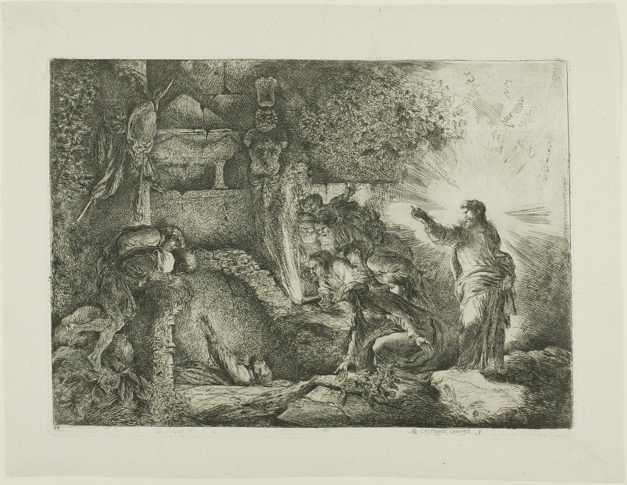 La résurrection de Lazare - Giovanni Benedetto Castiglione