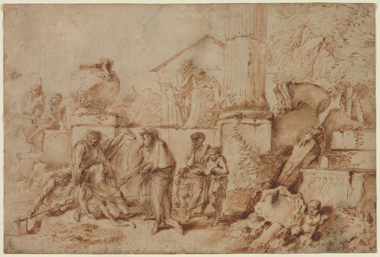 Tobie enterrant les morts - Giovanni Benedetto Castiglione
