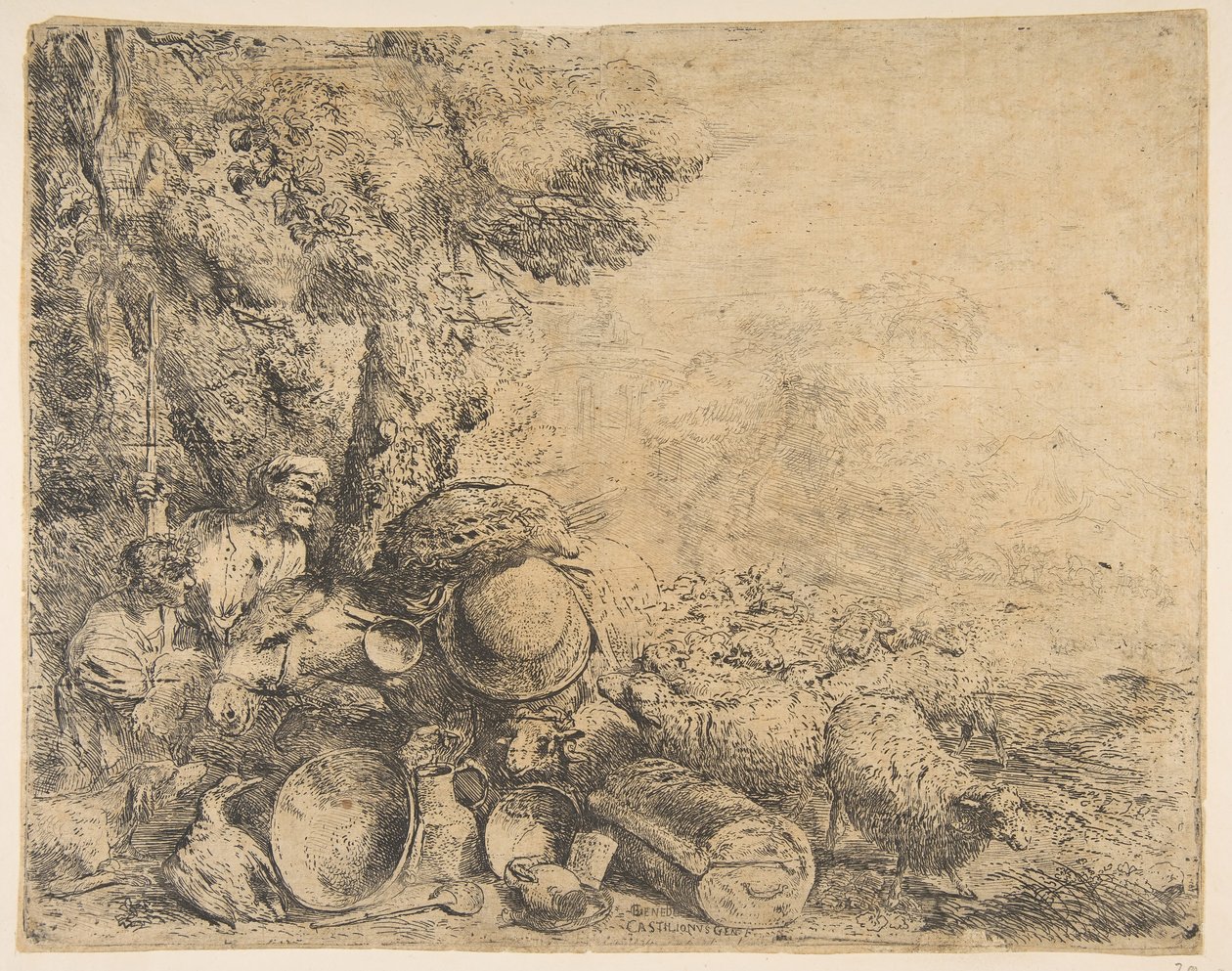 Deux bergers, un âne et d