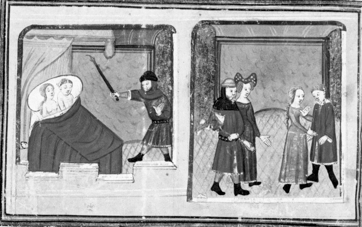 Décaméron, Cimon observe Iphigénie ; un double mariage est célébré. Cinquième journée, nouvelle 4 - Giovanni Boccaccio