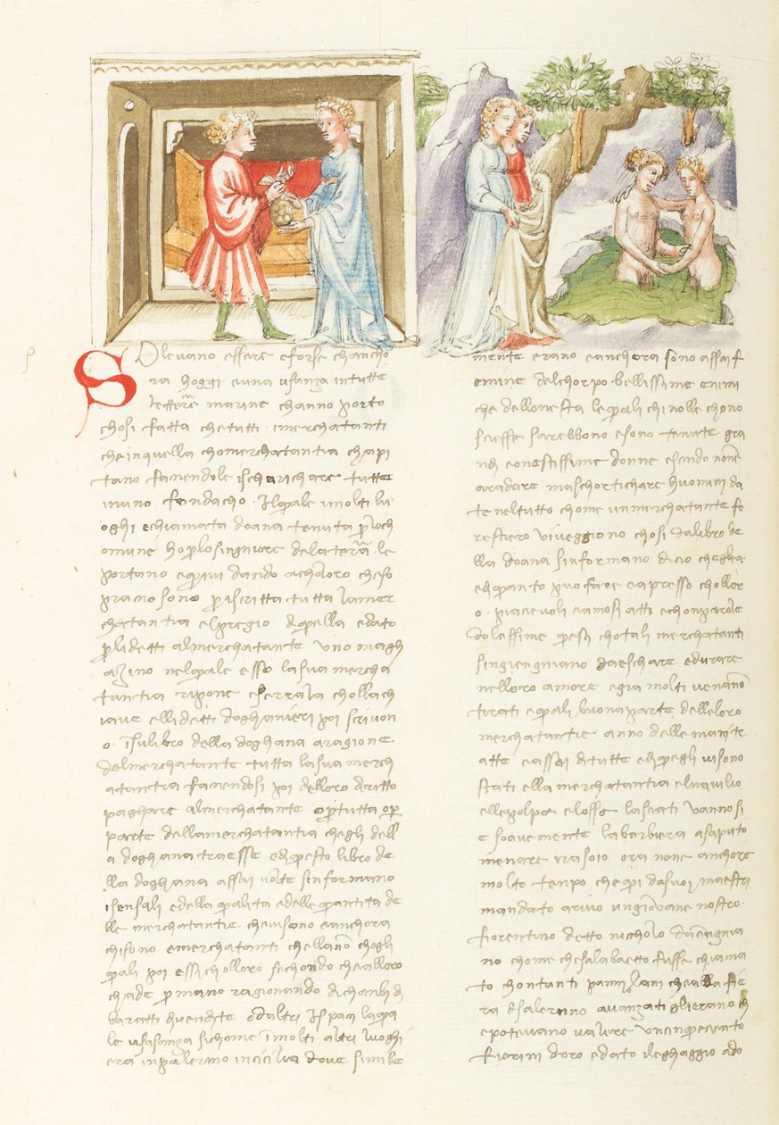 Décaméron, Liaison dangereuse Salabaetto et Jancofiore se baignant, Huitième journée, nouvelle 10. - Giovanni Boccaccio