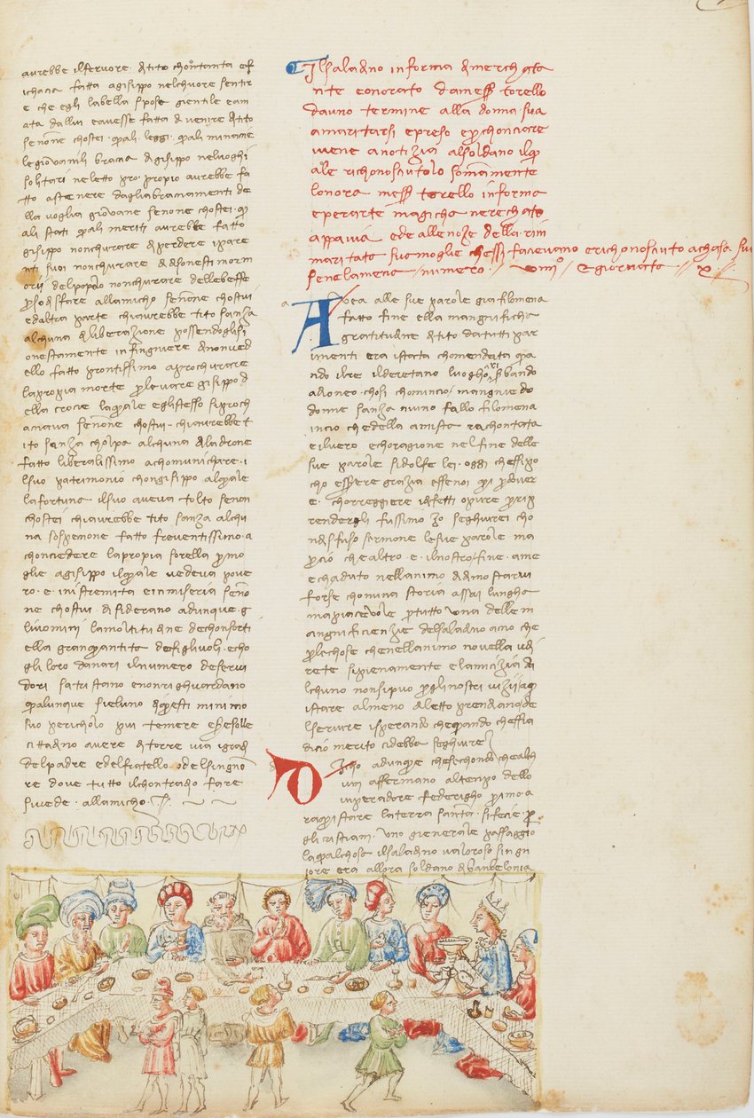 Décaméron, Reour par voie des airs ; Torello di Stra et Adalieta se retrouvant, Dixième journée, nouvelle 9. - Giovanni Boccaccio