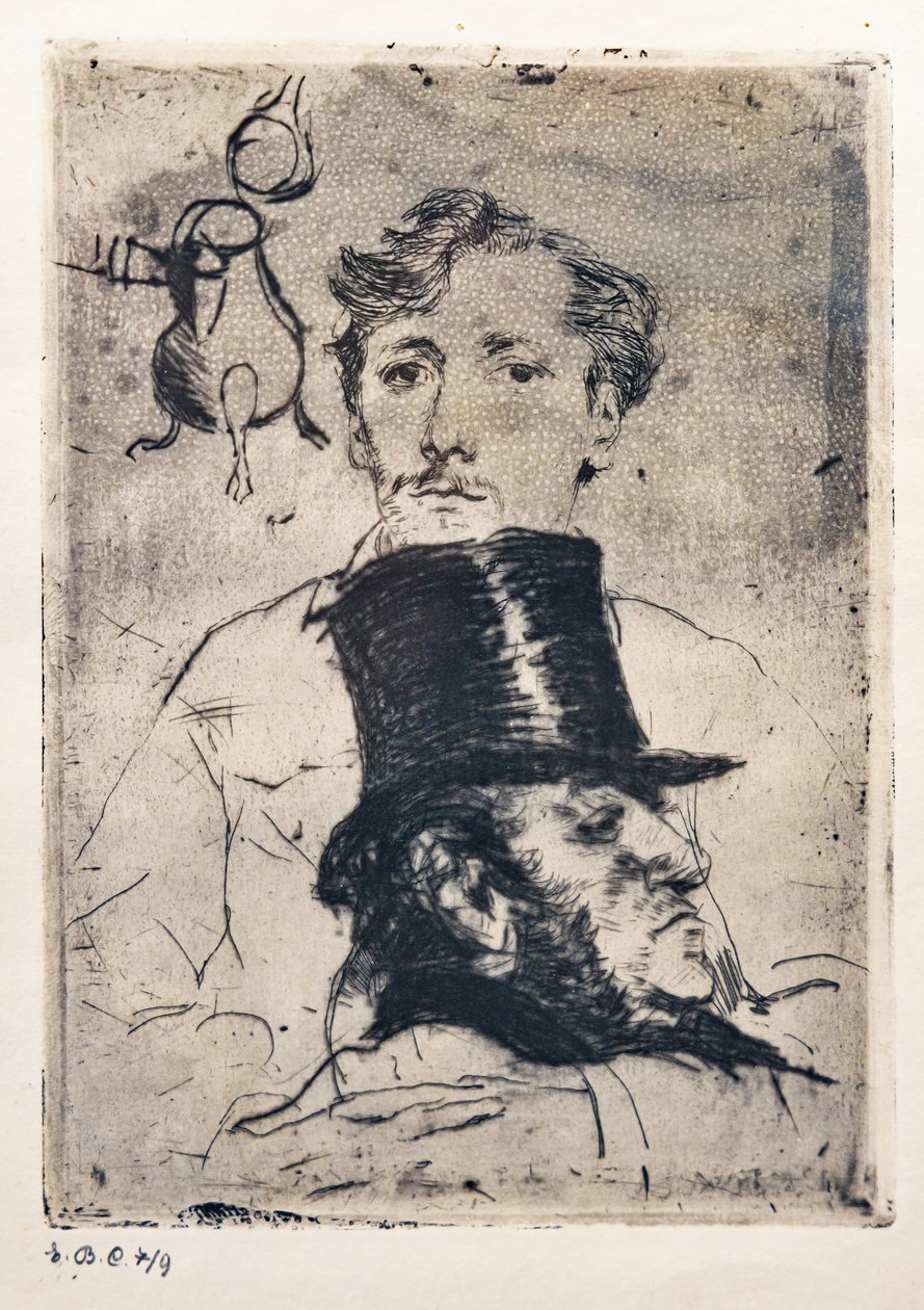 Portrait de Rodenbach (eau-forte et pointe sèche) - Giovanni Boldini