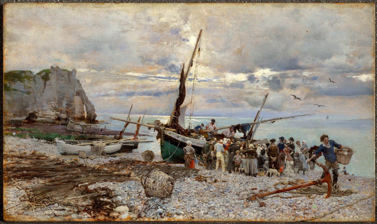 Le retour des bateaux de pêche, Étretat - Giovanni Boldini