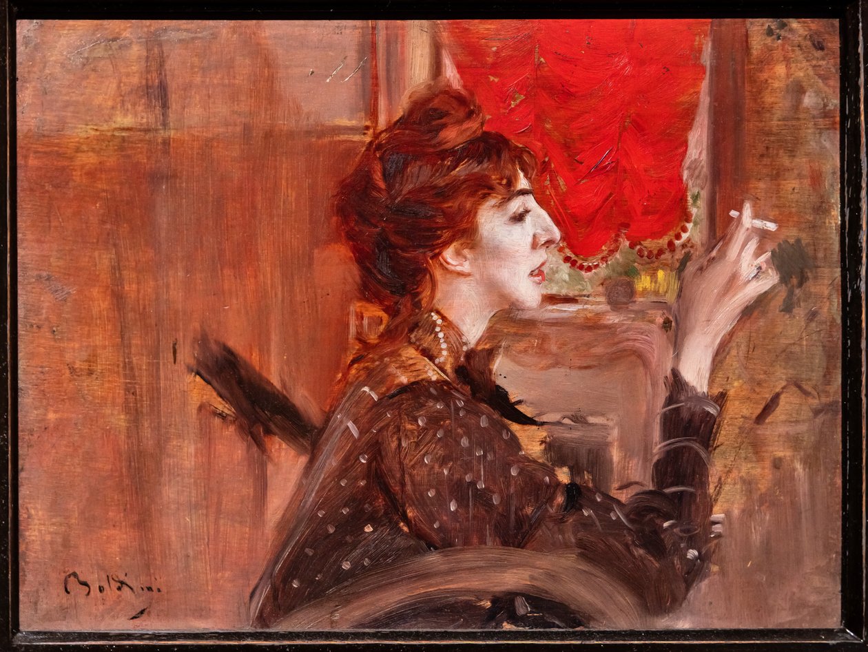 Le Rideau rouge - Giovanni Boldini